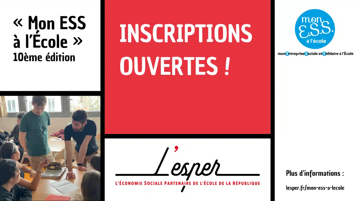 Rentrée 2025 : inscriptions ouvertes au programme Mon ESS à l’École