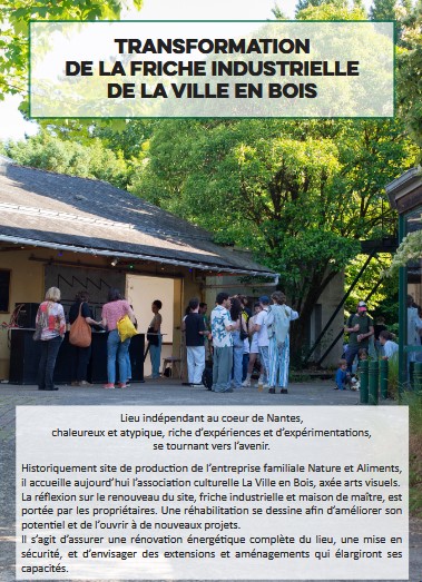 Un nouveau tiers lieu en devenir à Nantes dans la poursuite des Ateliers de la Ville en bois
