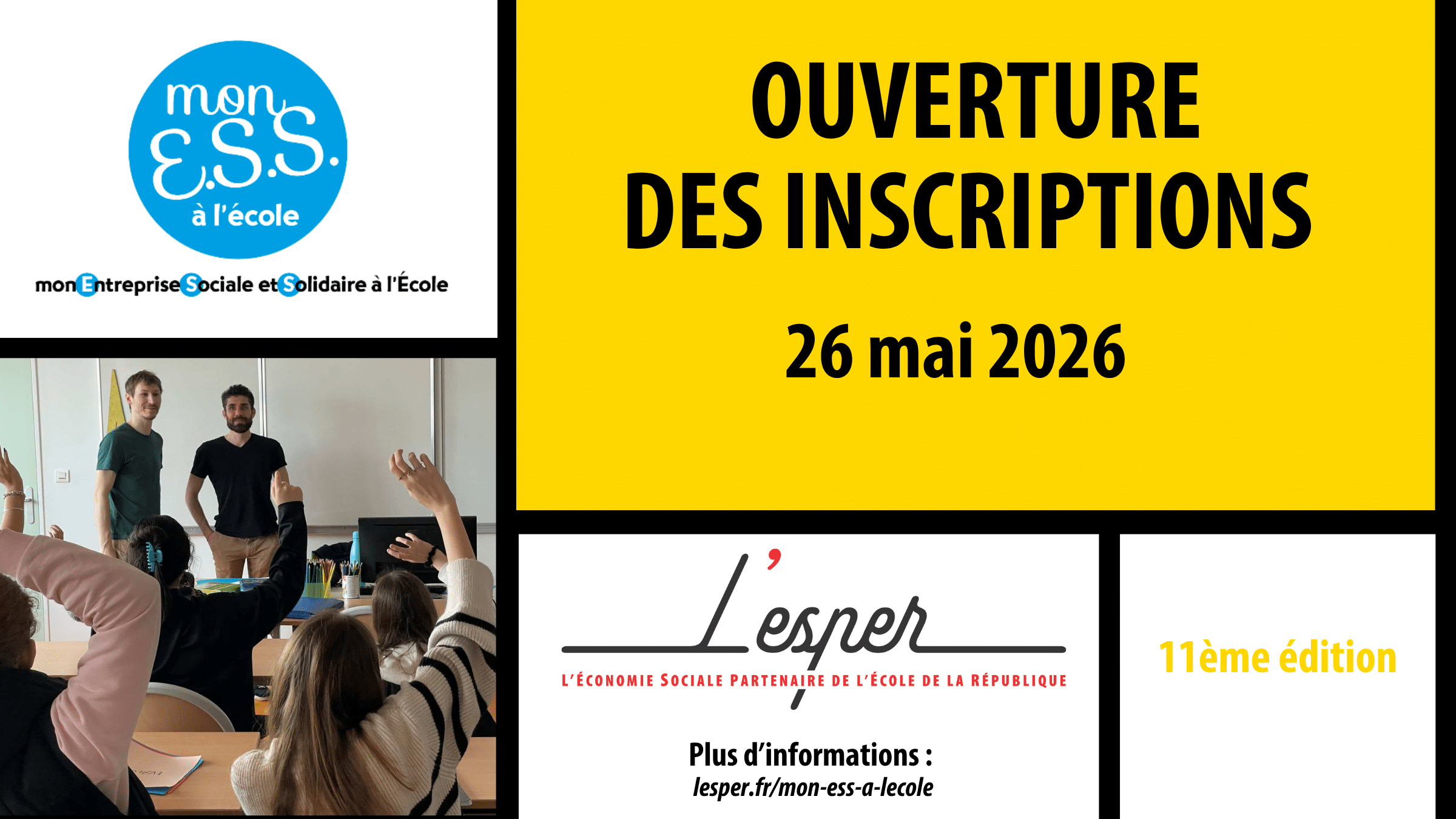 Rentrée 2026 : inscriptions ouvertes au programme Mon ESS à l’École